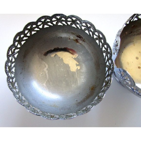 Cobalt Blue Glass and Silver Quality Plate Sugar and Creamer Set - England VTG - Picture 14 of 16